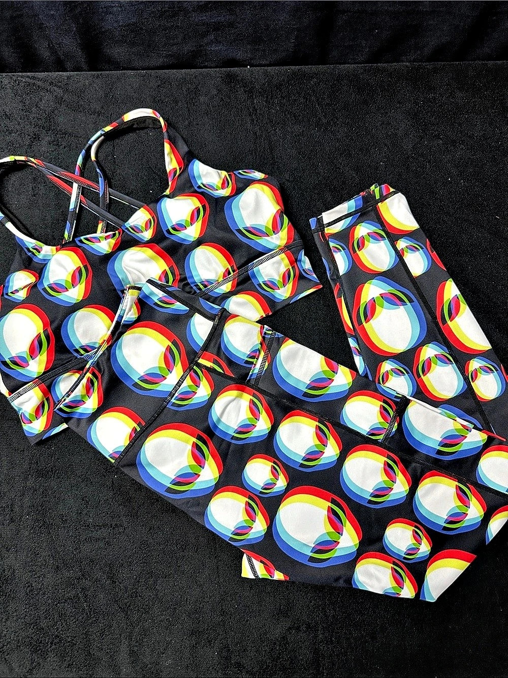 Constantly Varied Gear Area 51 Optical Illusion Aliens Bra & Leggings Set XL & L